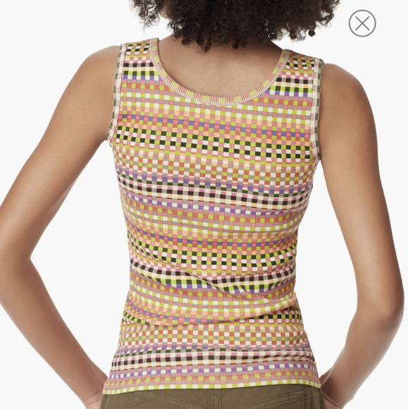 Valeria Ribbed Tank Circus NY Cream Multi Color Small - Picture 2 of 7